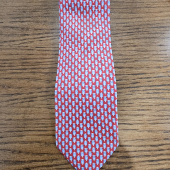 Salvatore Ferragamo Red and Blue Patterned Tie - Picture 1 of 4